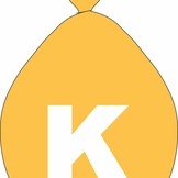 Balónek písmeno K zlaté 